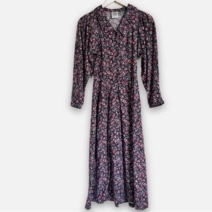 Vintage Laura Ashley Winter Rose Floral 80’s Victorian Cottagecore Prairie Dress